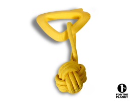 Jouet chien TPR Triangle + corde jaune 25cm