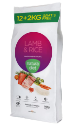 NATURA DIET LAMB & RICE POUR CHIEN ADULTE TOUTES RACES - 12 + 2 KG