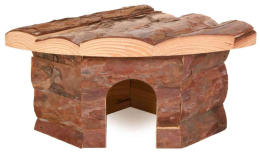 Maison d'angle Jesper, hamster, bois d'écorce, 21 × 10 × 15/15 cm