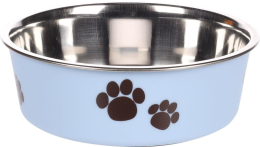 Gamelle pour la nourriture et l'eau Kena Rond Bleu clair & Argent 14CM450ML