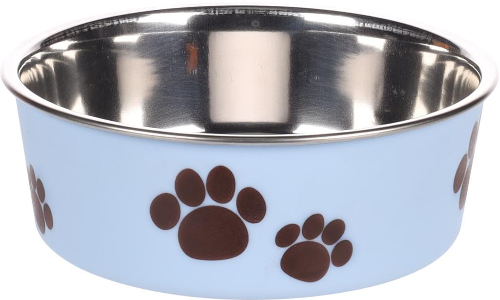 Gamelle pour la nourriture et l'eau Kena Rond Bleu clair & Argent 12CM300ML