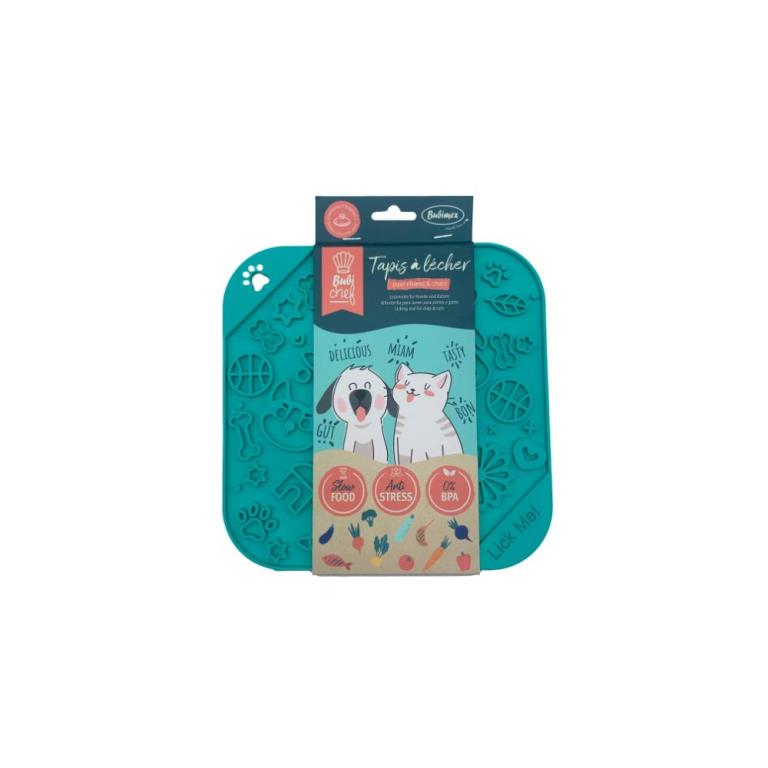 Tapis à lécher BubiChef LickMe, bleu