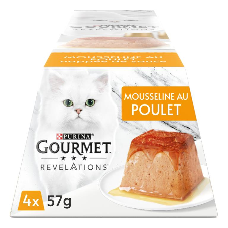 GOURMET Révélations, Mousselines nappées de Sauce au Poulet pour chat