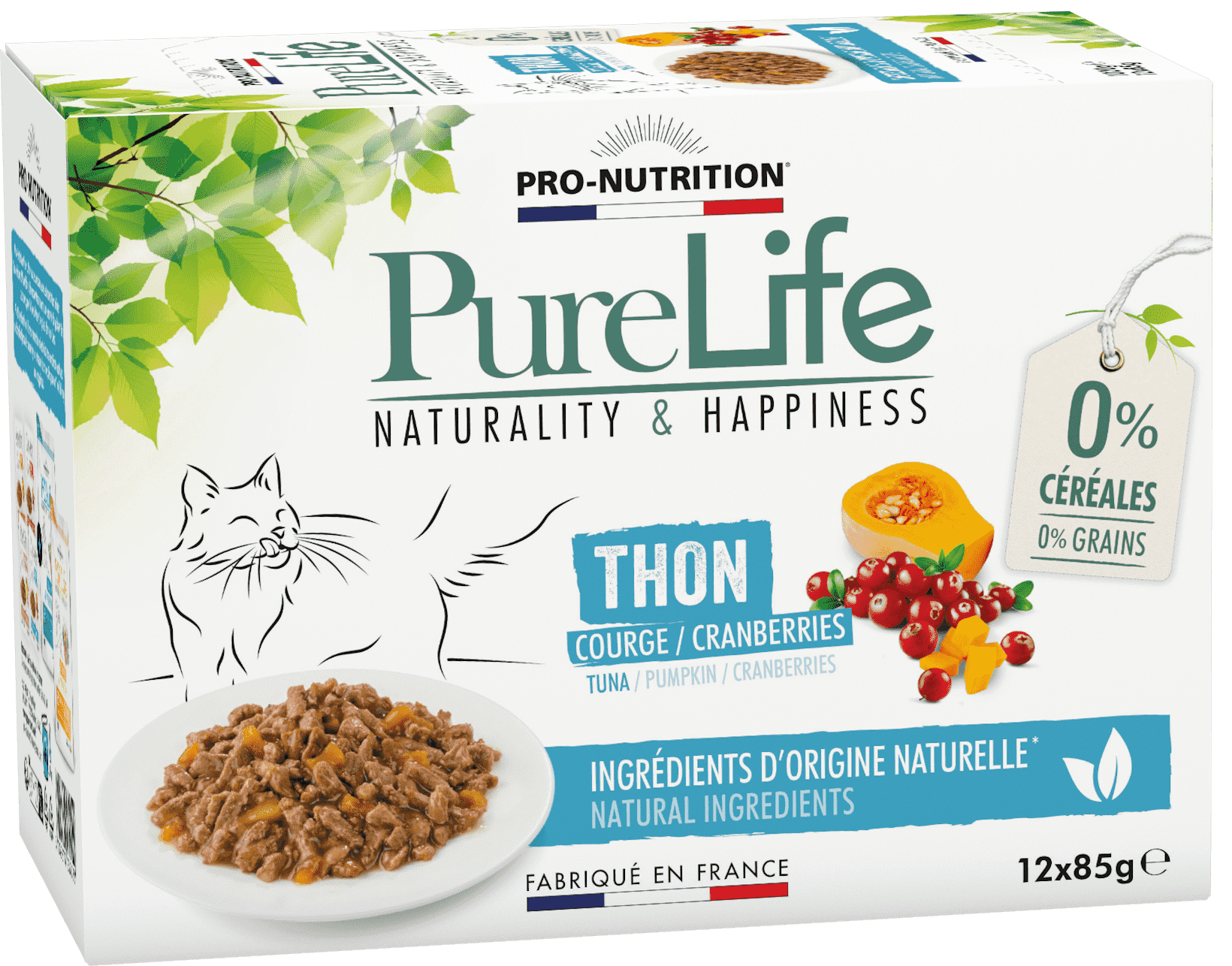 Pure Life au thon courge/cranberries, sans Céréales - 12x85g