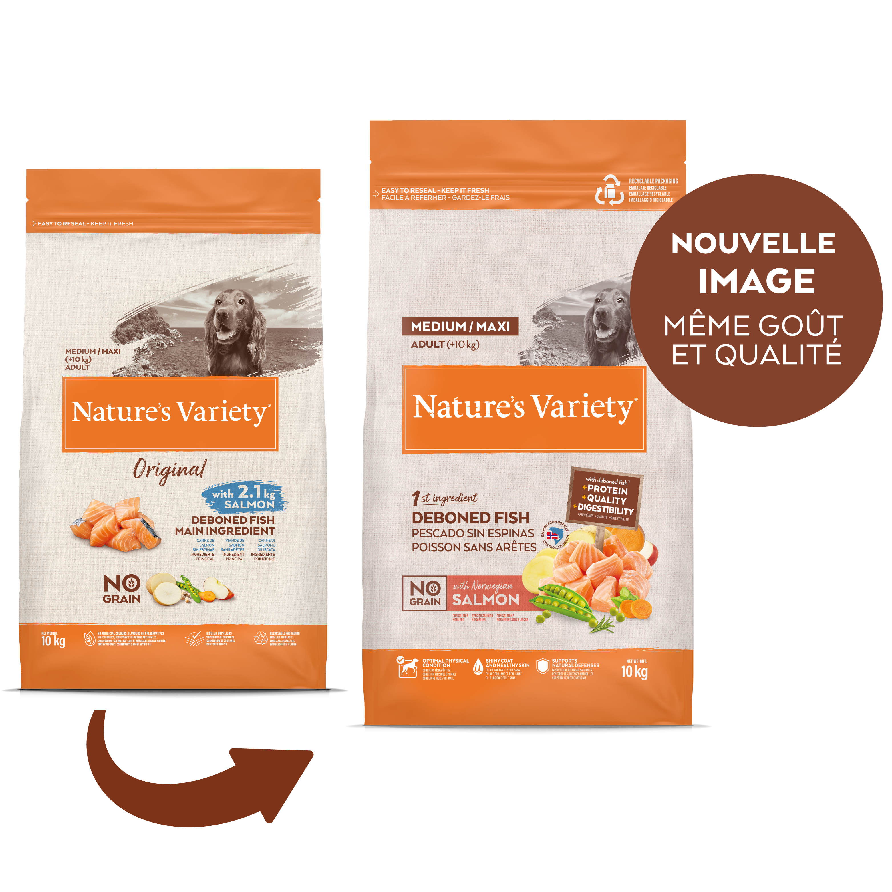 NATURE'S VARIETY chien Original No Grain med adult saumon 10kg