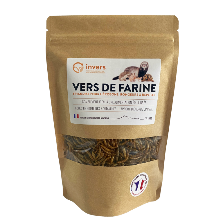 VERS DE FARINE POUR Rongeurs, Reptiles, Hérissons 100G
