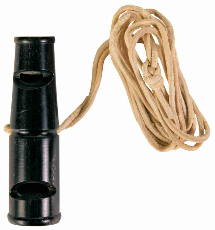 Sifflet à double son en corne de buffle, 6 cm