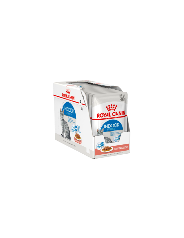ROYAL CANIN INDOOR BOUCHEES EN SAUCE CHAT D'INTERIEUR DE 1 A 7 ANS
12 sachets x85 gr