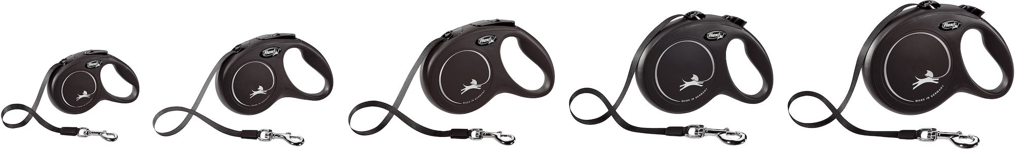 Flexi Laisse à enrouleur New Classic Tape Noir