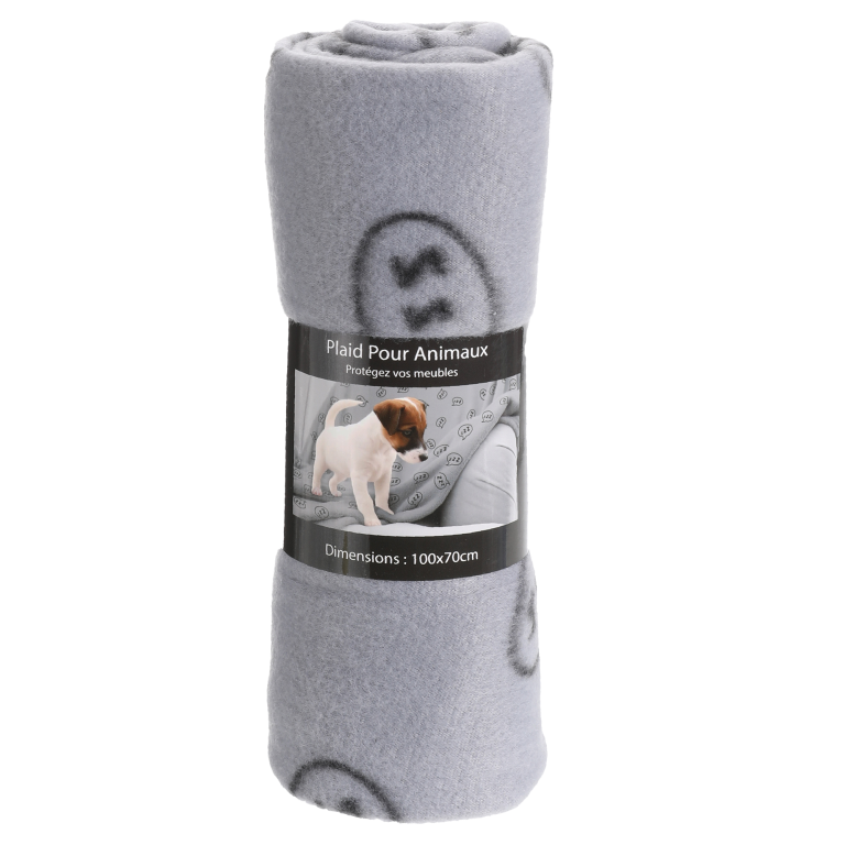 PLAID POUR CHIEN GRIS 