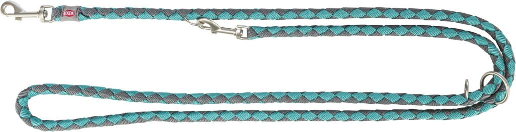 Cavo laisse réglable, L–XL: 2,00 m/ø 18 mm, aqua/gris graphite