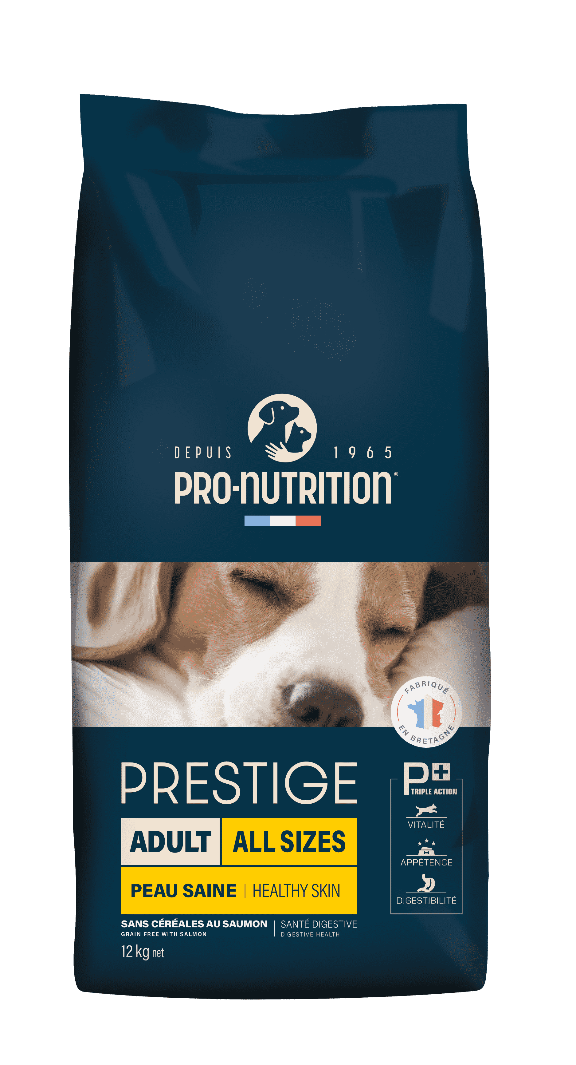 PRESTIGE CHIEN ADULT ALL SIZES - HEALTHY SKIN SANS CEREALES AU SAUMON 12KG