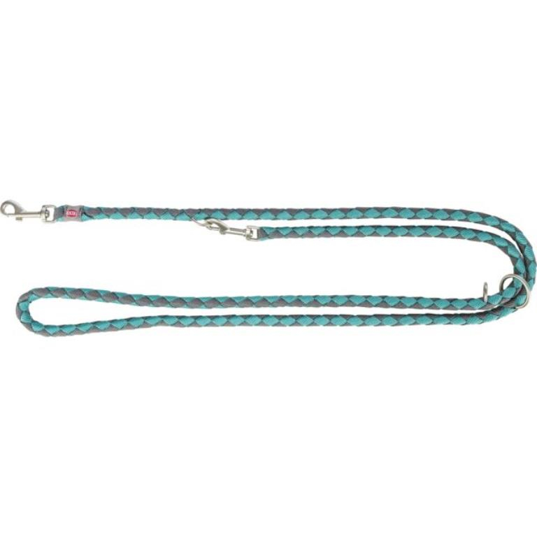 Cavo laisse réglable, S–M: 2,00 m/ø 12 mm, aqua/gris graphite