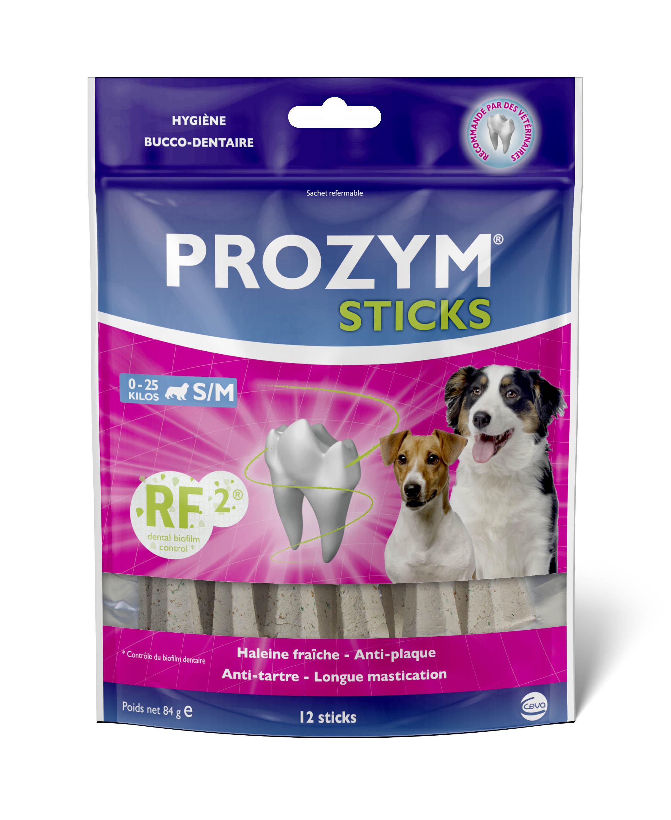 PROZYM RF2 Sticks x12 - Spéciale Hygiène dentaire naturelle pour chien de moins de 25kg