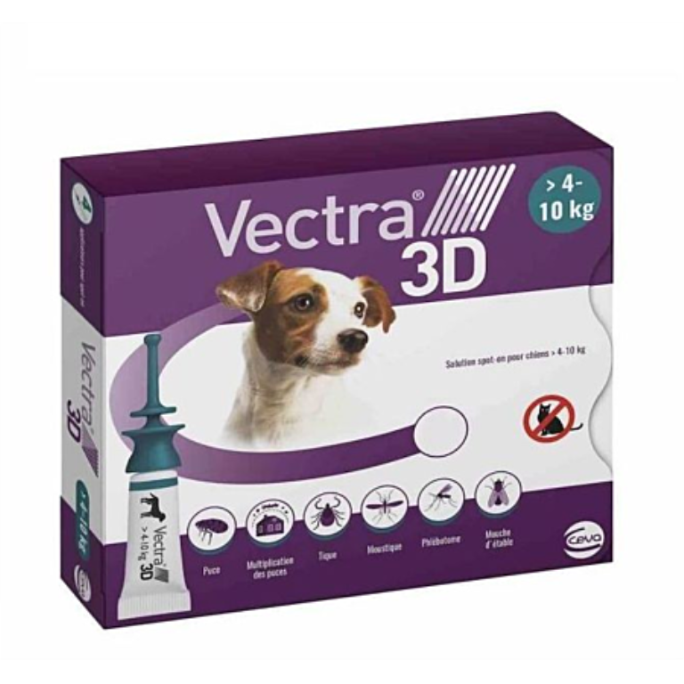 Ceva Vectra 3D Spot-on Chien 4-10kg Boîte de 3
