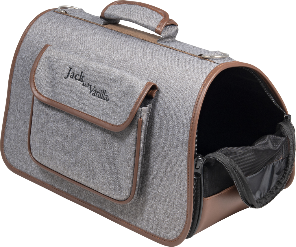 JACK & VANILLA BIZOU TRANSPORTEUR GRIS/BRUN 43X25X25CM