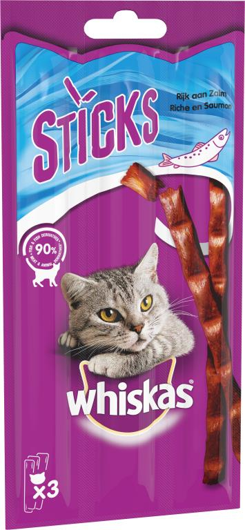 WHISKAS STICKS SAUMON 3X6GR