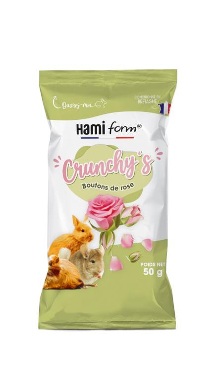 Crunchy's Boutons de roses 50 gr  pour tous rongeurs HAMIFORM