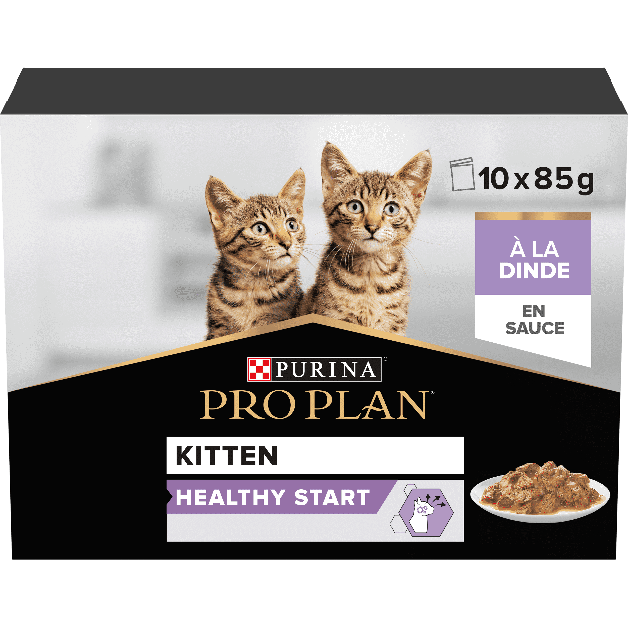 PRO PLAN Kitten HEALTHY START Dinde Sauce Pochons 10x85g