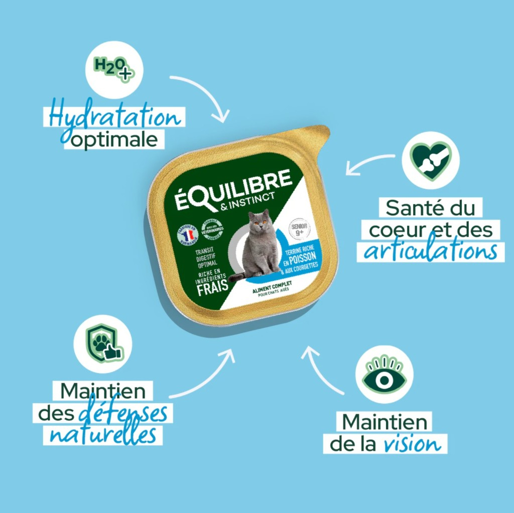 PÂTÉE RICHE EN POISSON ET AUX COURGETTES POUR CHAT SENIOR - 85G