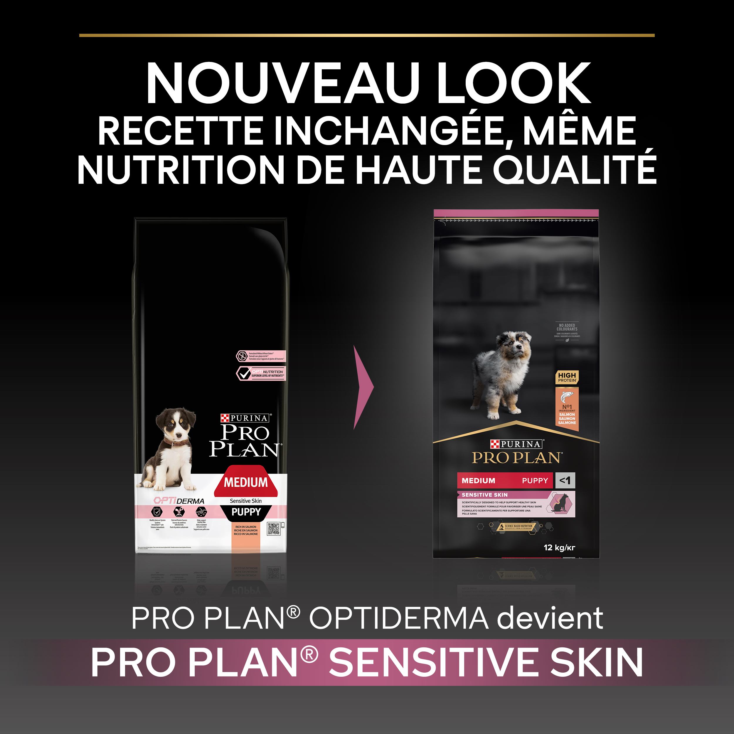 PRO PLAN Chien Medium Puppy Sensitive Skin Saumon 12KG