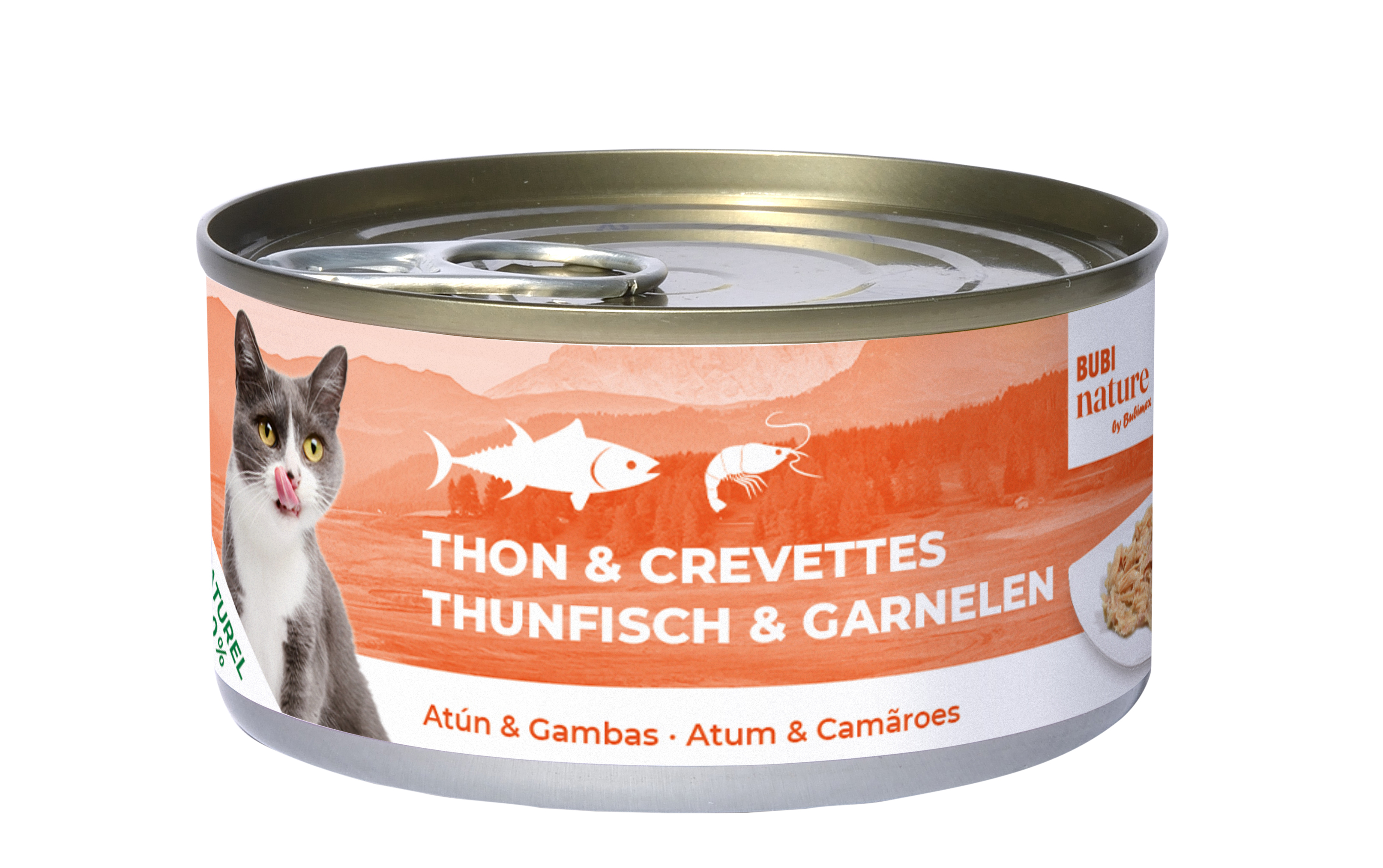 Pâtée pour chat Bubi Nature, thon/crevettes, 140g