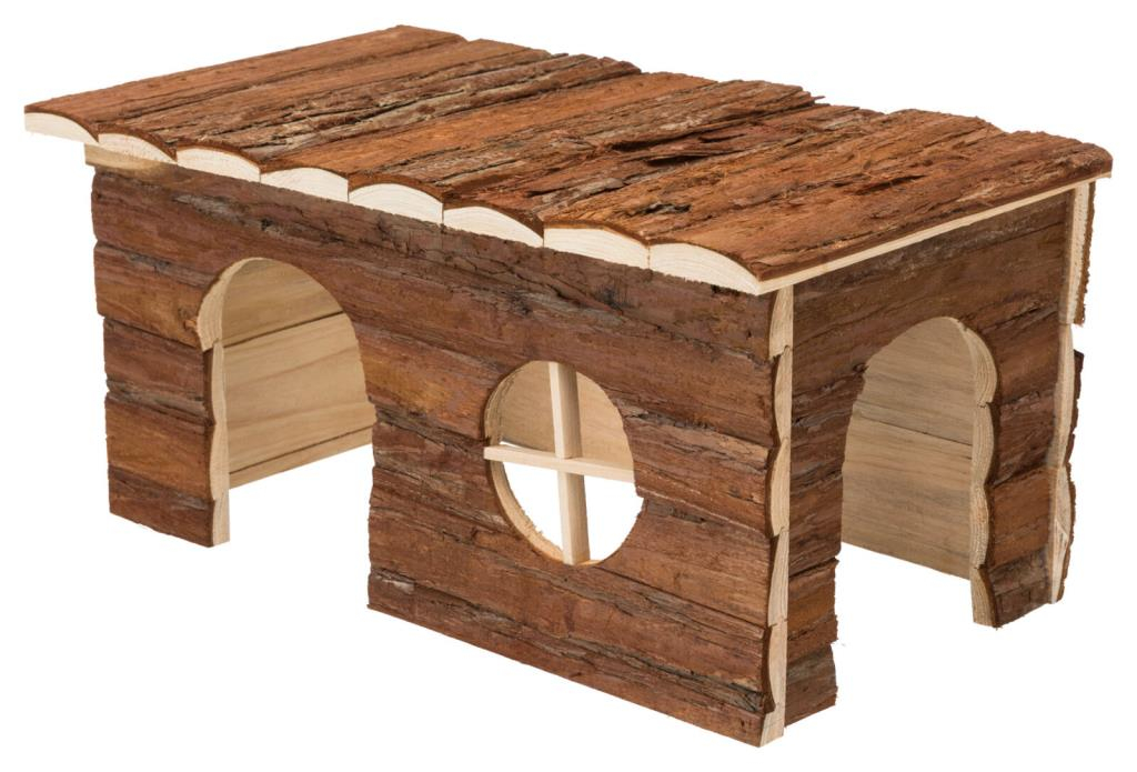 Maison Jerrik, lapins nains, bois d'écorce, 40 × 20 × 23 cm