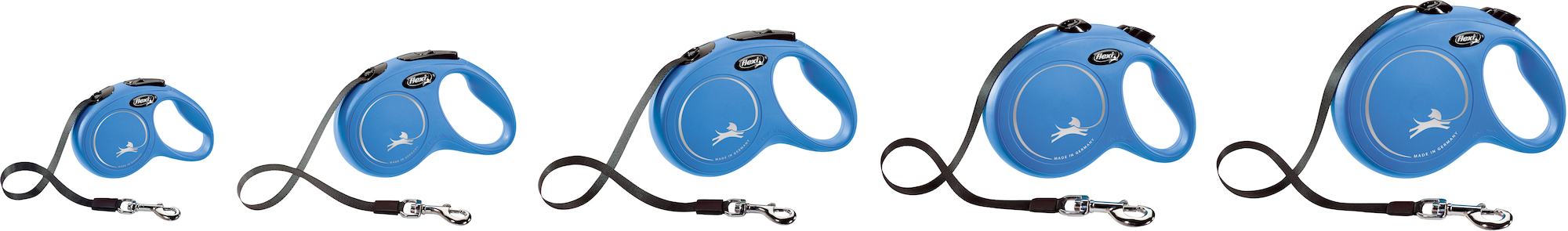 Flexi Laisse à enrouleur New Classic Tape Bleu