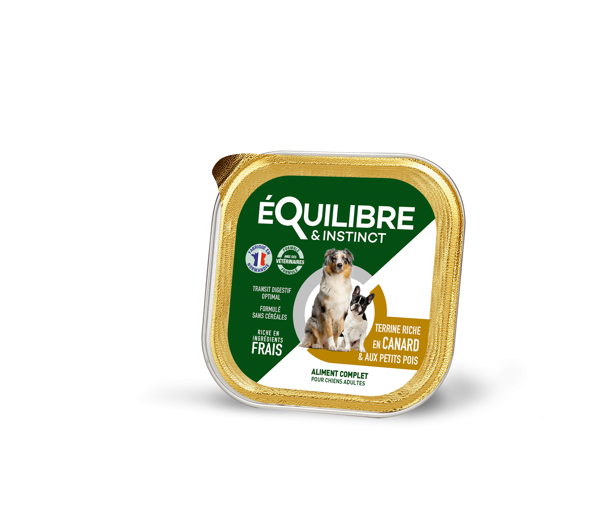 PÂTÉE RICHE EN CANARD ET AUX PETITS POIS POUR CHIEN ADULTE - 300G