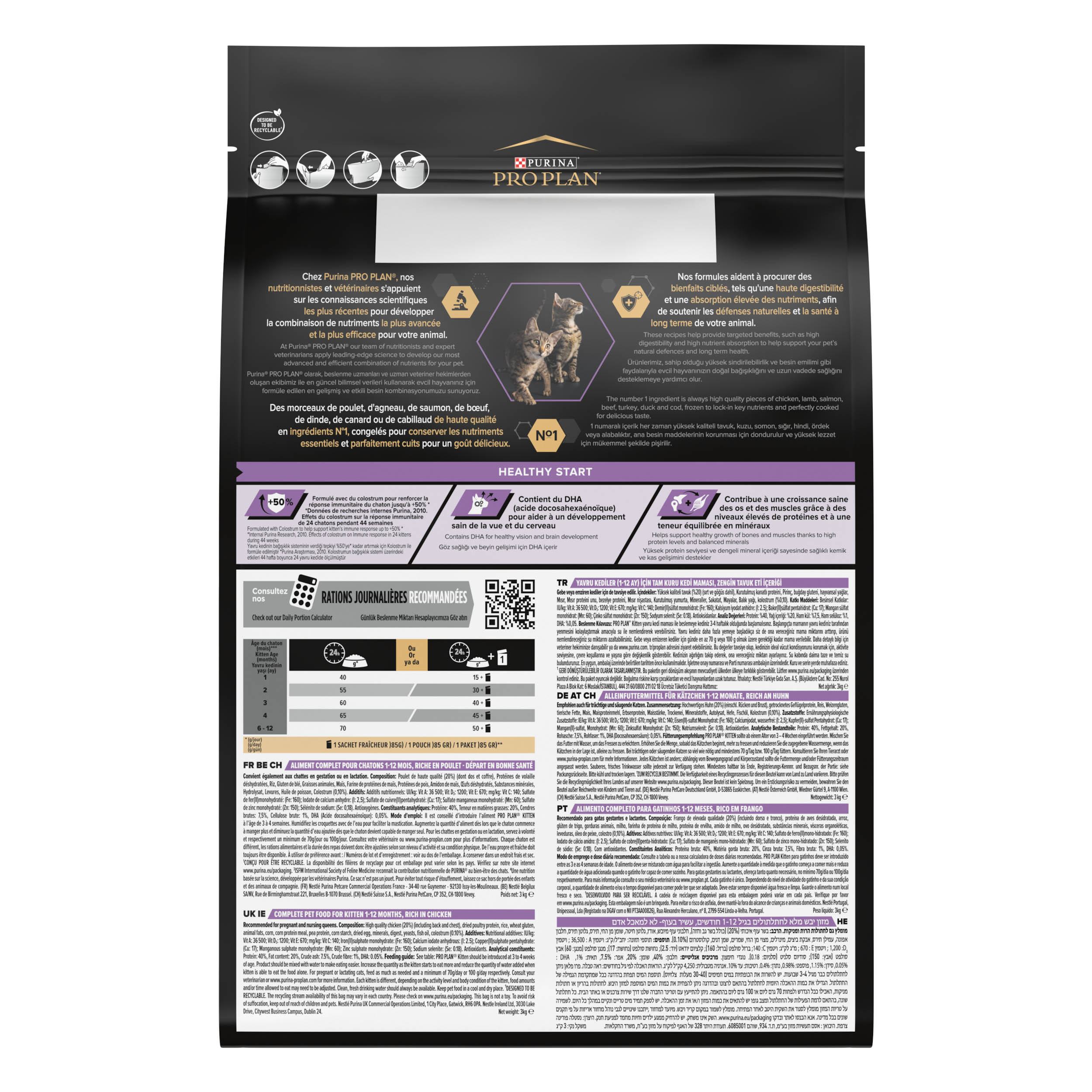 Pro Plan Kitten 1-12 mois HEALTHY START Poulet 3kg