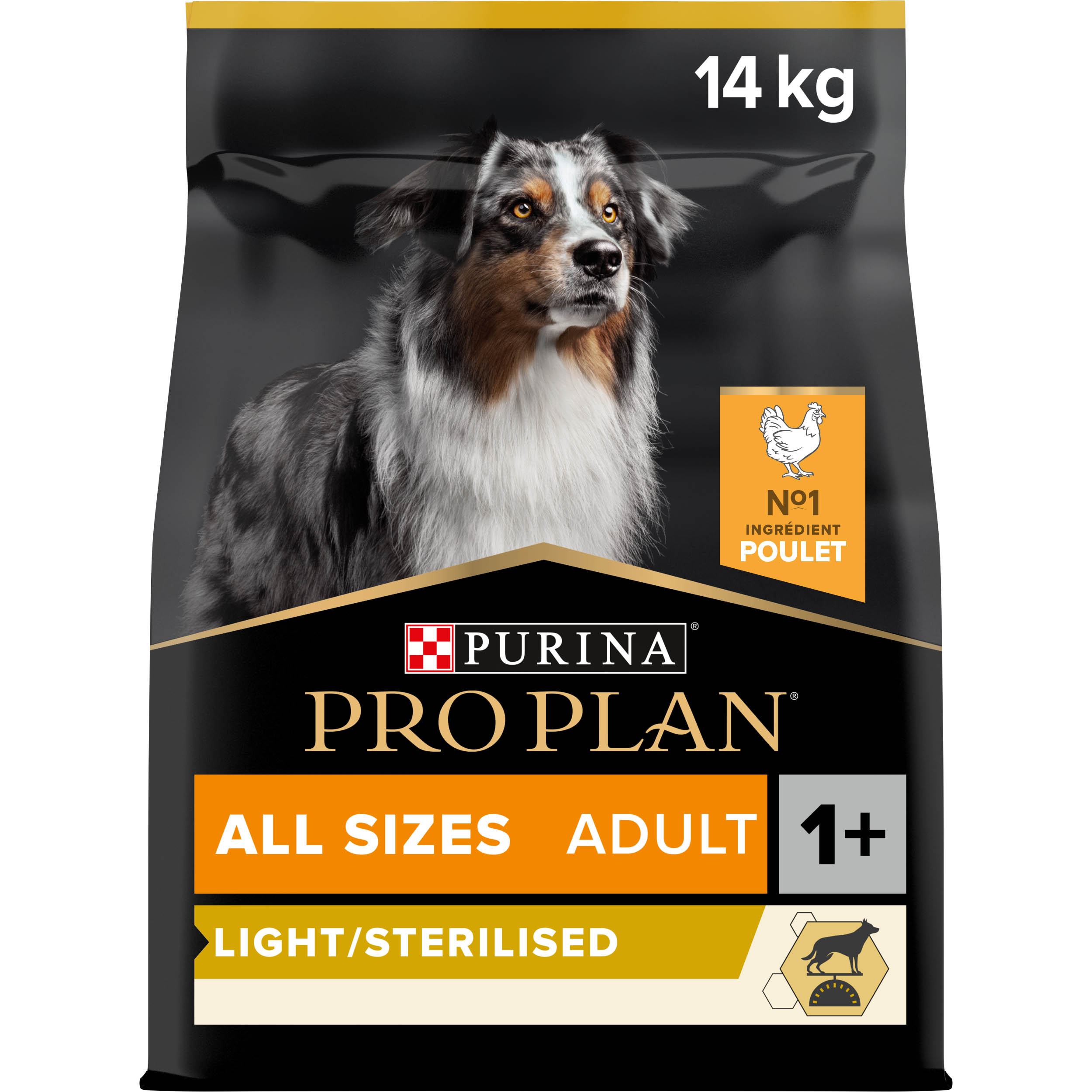 PRO PLAN Chien All Sizes Adult Light/Sterilised Poulet 14KG