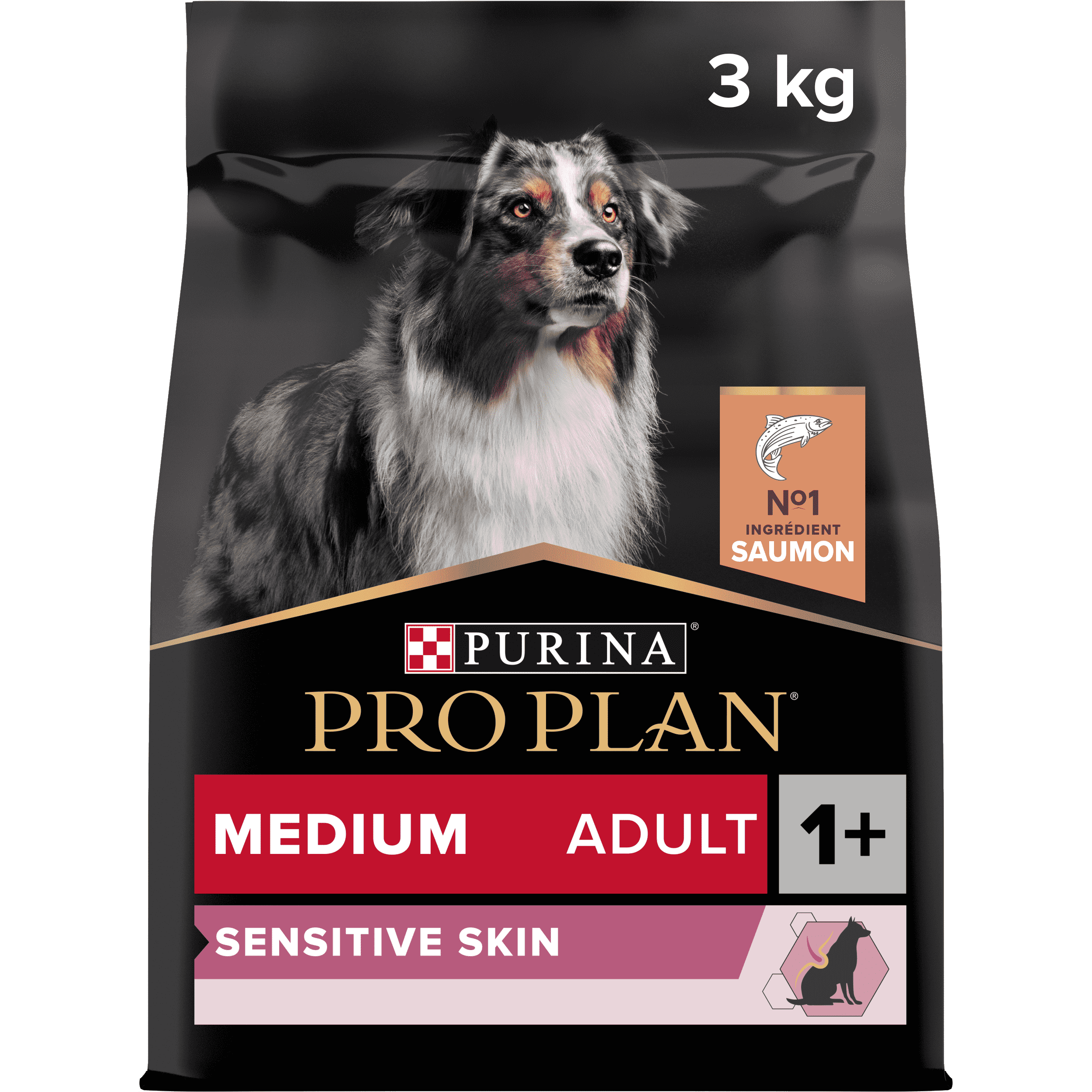 PRO PLAN Chien Medium Adult Sensitive Skin Saumon 3KG