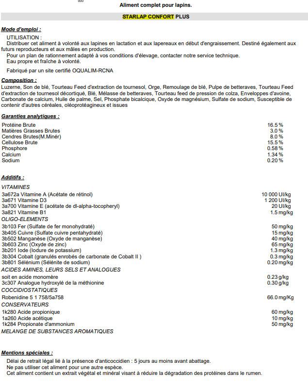 STARLAP CONFORT PLUS 25KG