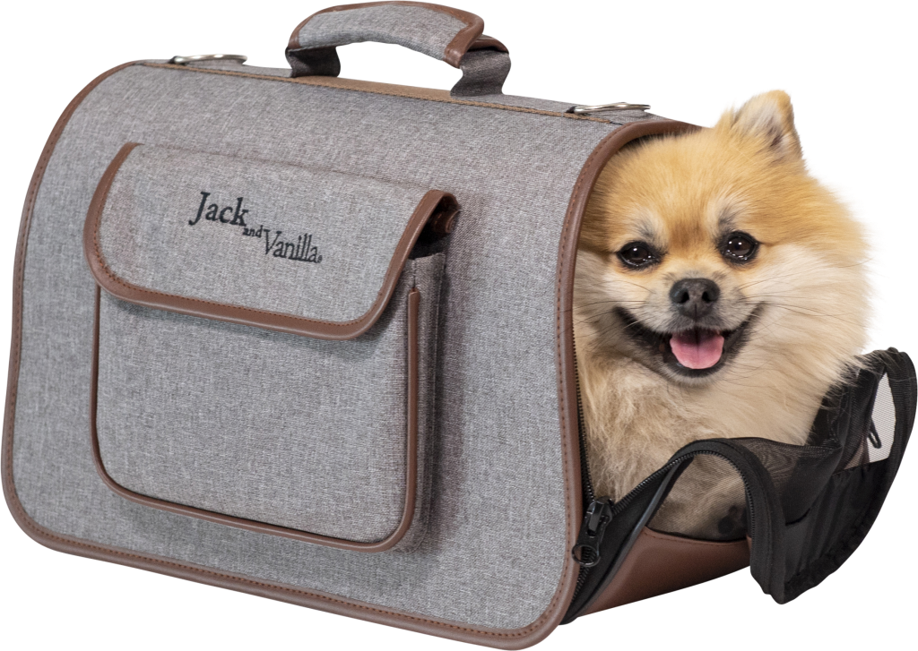 JACK & VANILLA BIZOU TRANSPORTEUR GRIS/BRUN 43X25X25CM