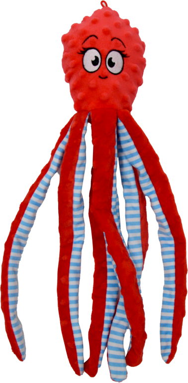 JACK & VANILLABUBBLE PLUSH JOUET POUR CHIEN OCTOPUS ROUGE XL 45x17x17CM 