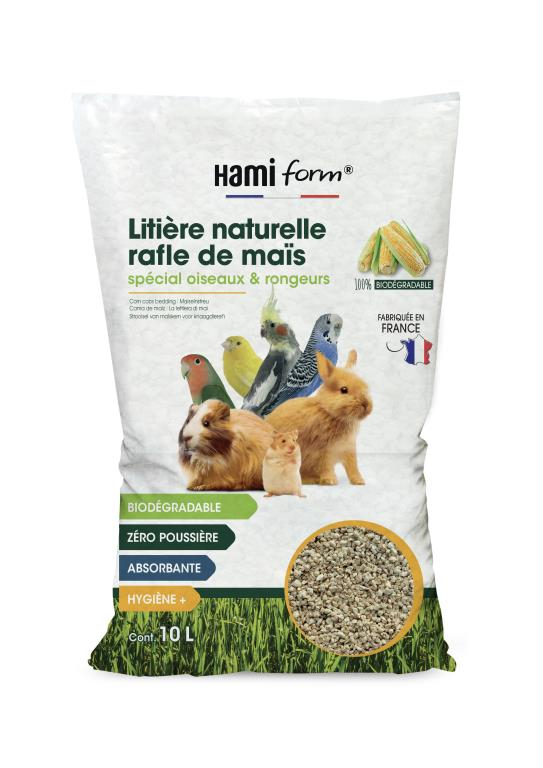 Litière naturelle rafle maïs 10 L rongeurs/oiseaux