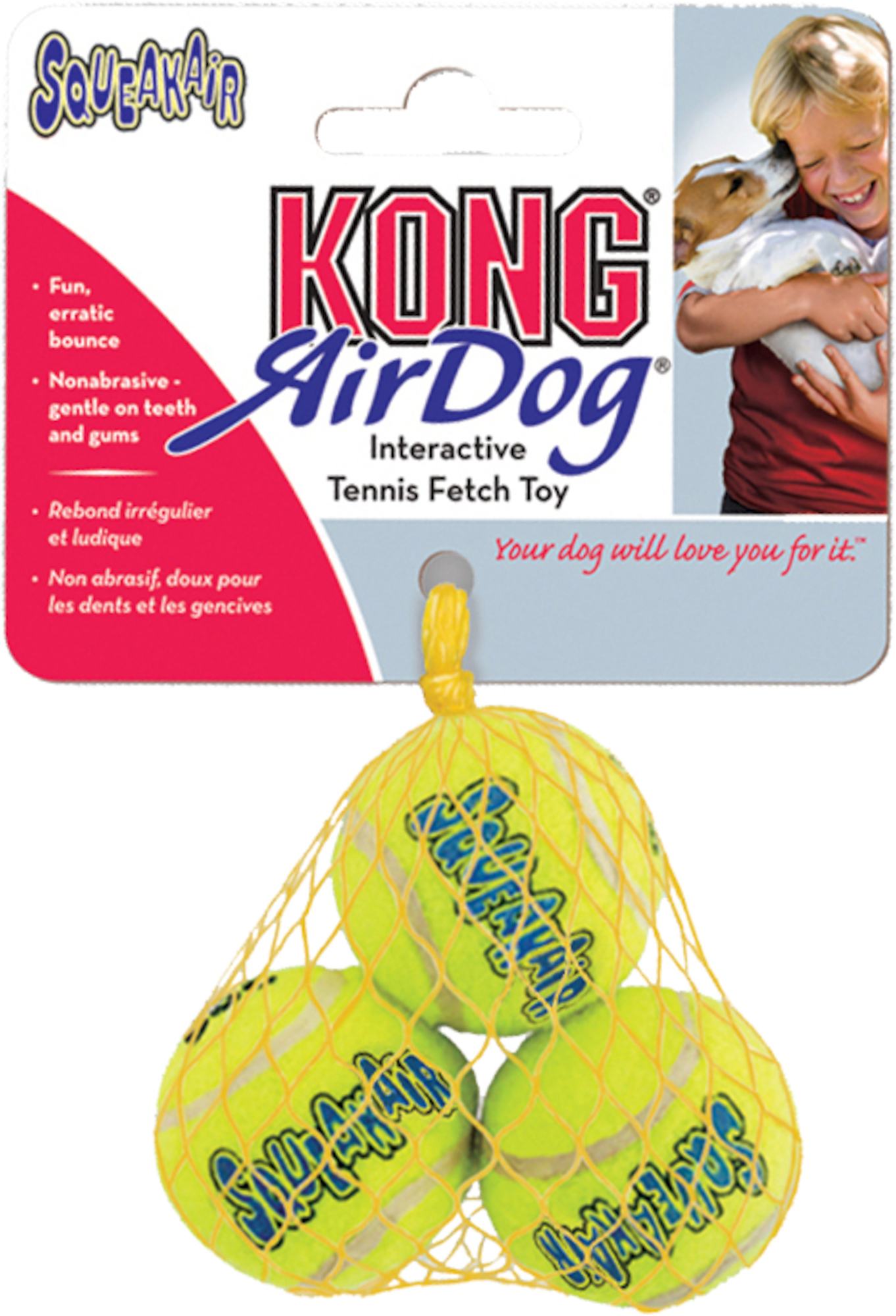 Kong® Jouet Air Dog SMALL Jaune Balle de tennis - S