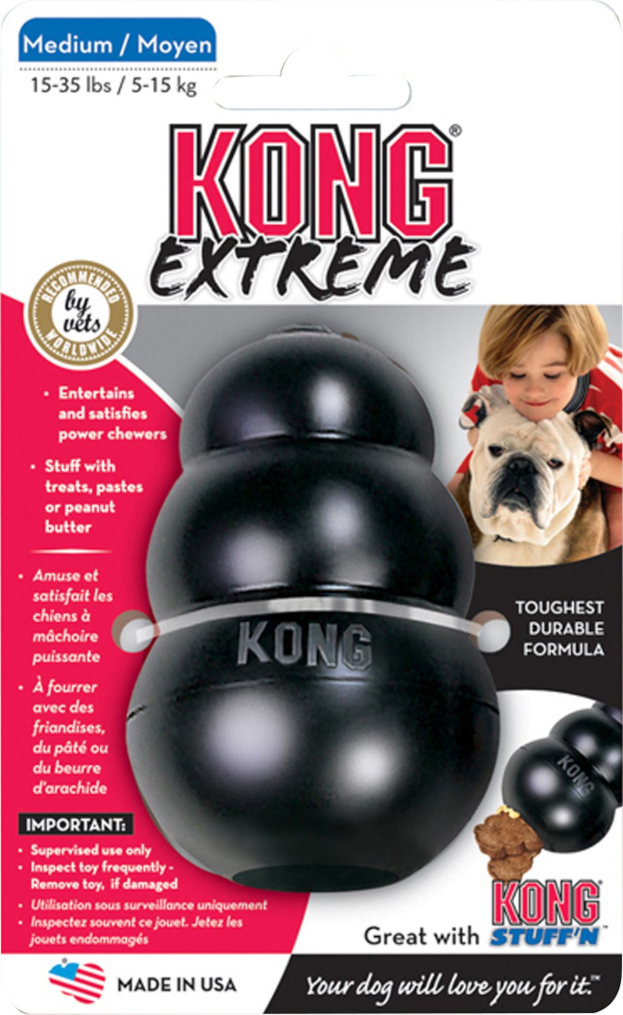 Kong® Jouet Extreme Noir Wobbler - M