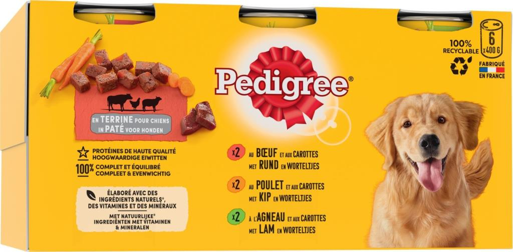 PEDIGREE BOITE TERRINE 6X400GR