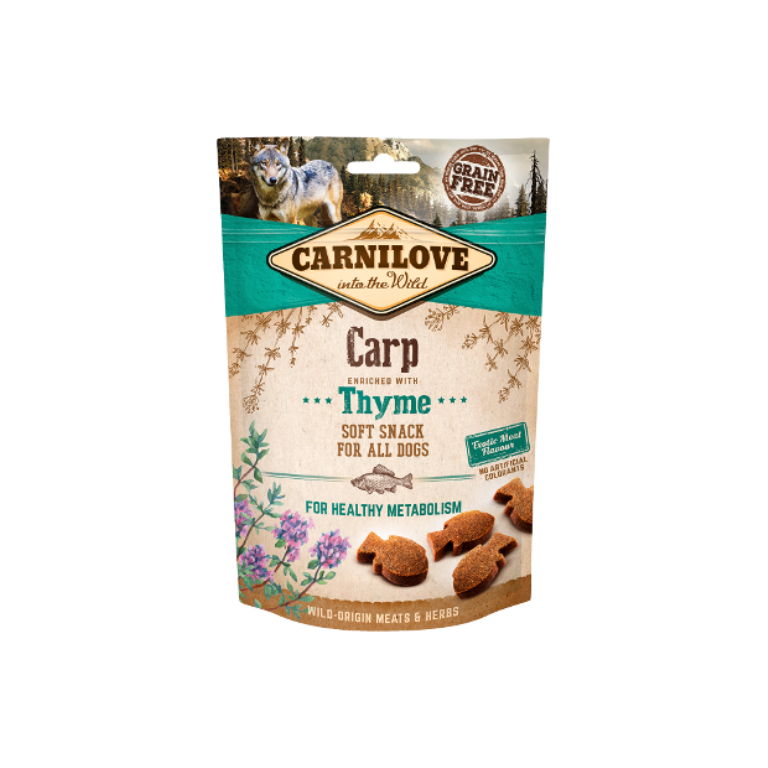 FRIANDISES CARNILOVE SEMI HUMIDE CARPE ET THYM - 200GR