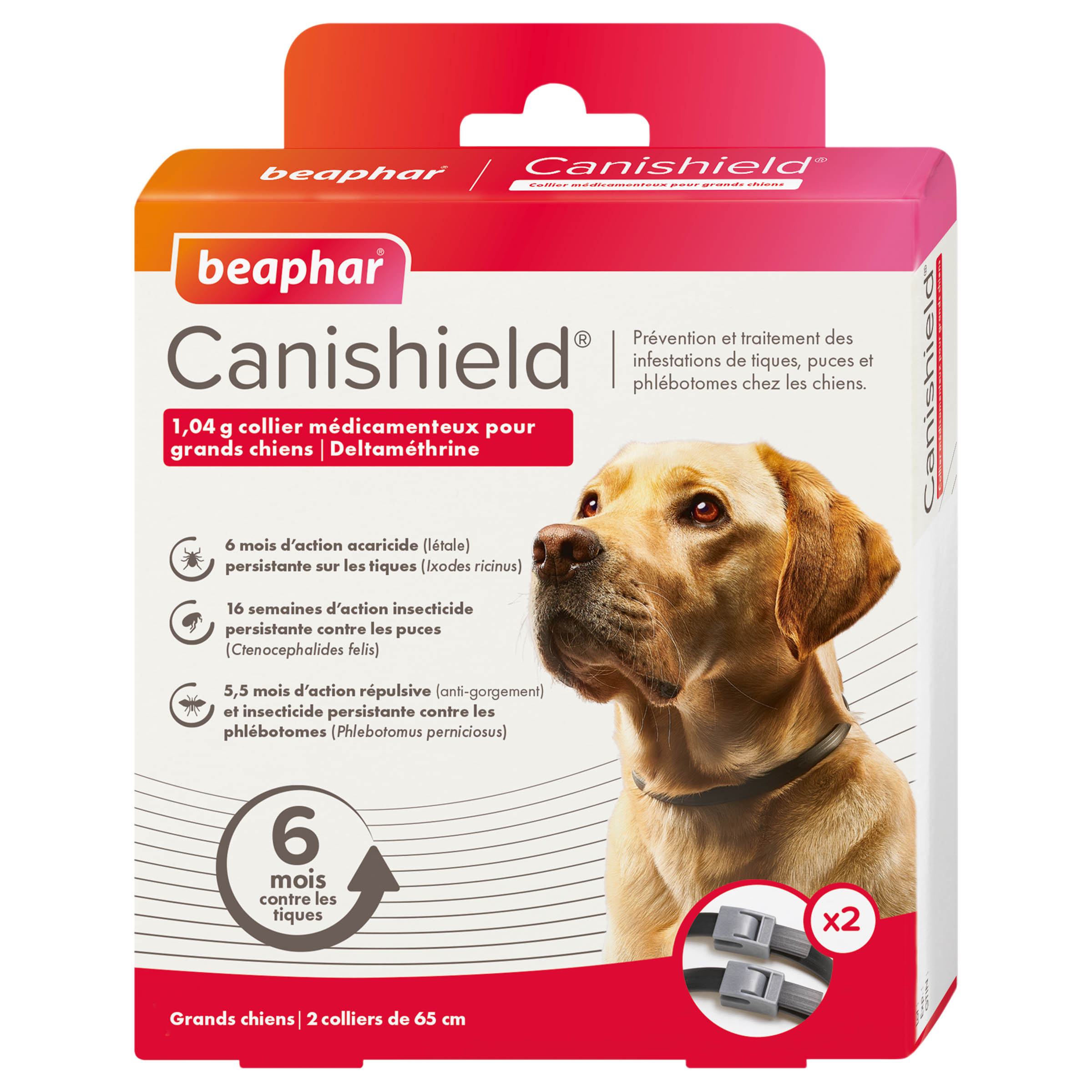 Canishield GRANDS CHIENS à la deltaméthrine - 2 colliers