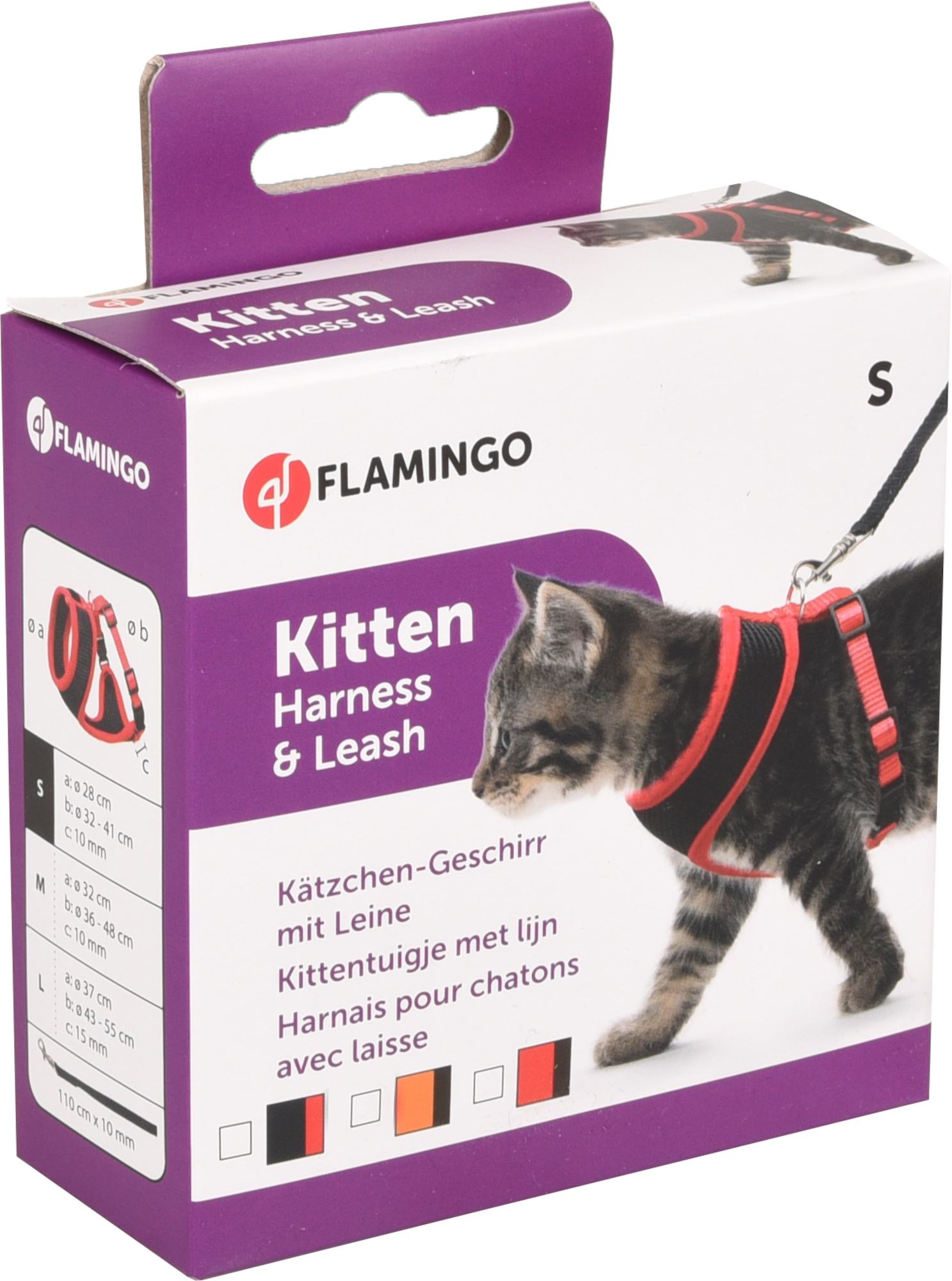 Harnais avec laisse Chaton Harms Rouge & Noir