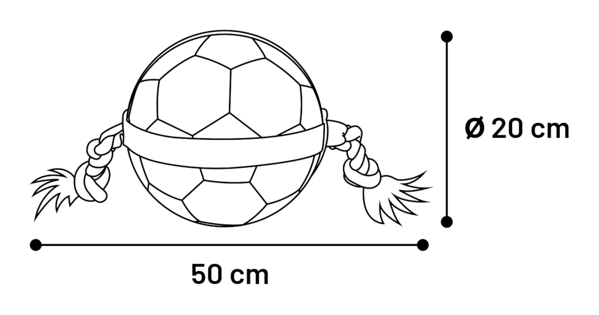Jouet Matchball Ballon de football avec corde Blanc et Noir 19cm