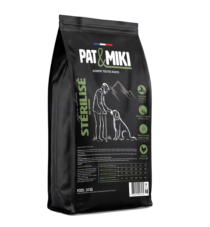 PAT & MIKI CHIEN STERILISE OU SENIOR - VOLAILLES - 14KG