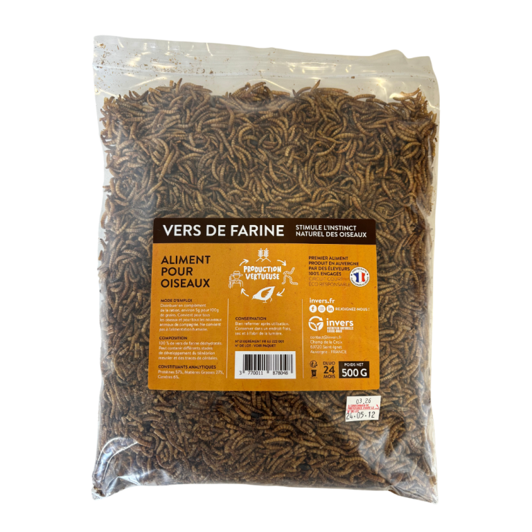 VERS DE FARINE DESHYDRATES 500G