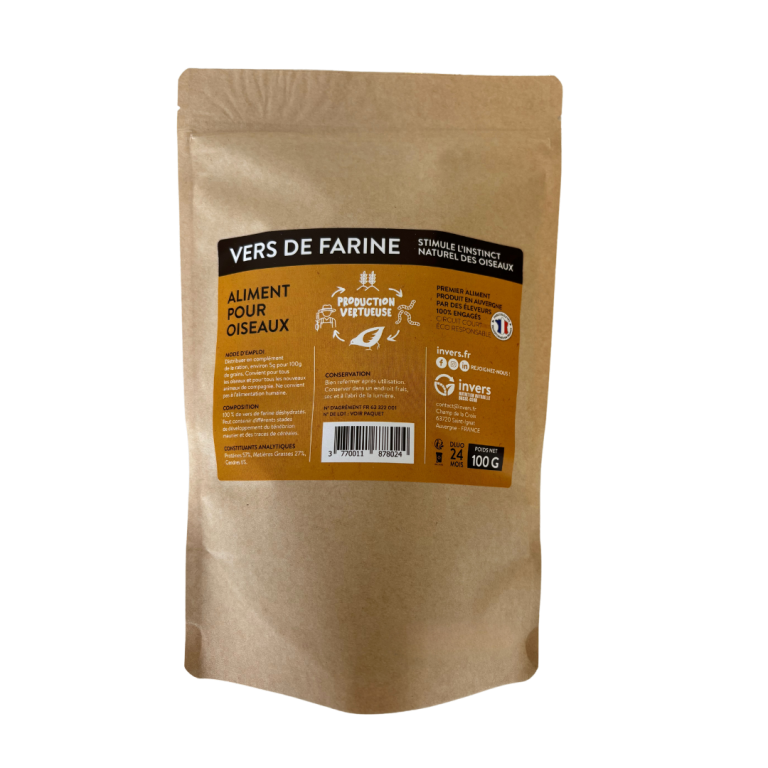 VERS DE FARINE DESHYDRATES 100G