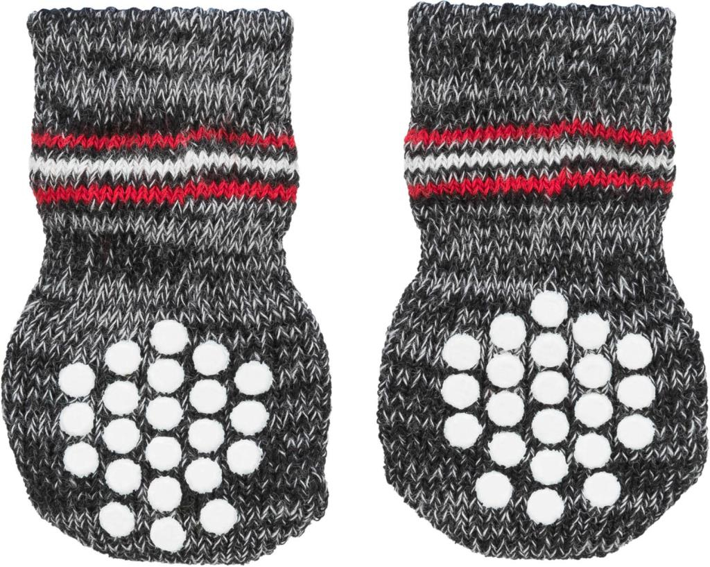 Chaussettes pour chien, anti-dérapantes, S–M, 2 Pcs, gris