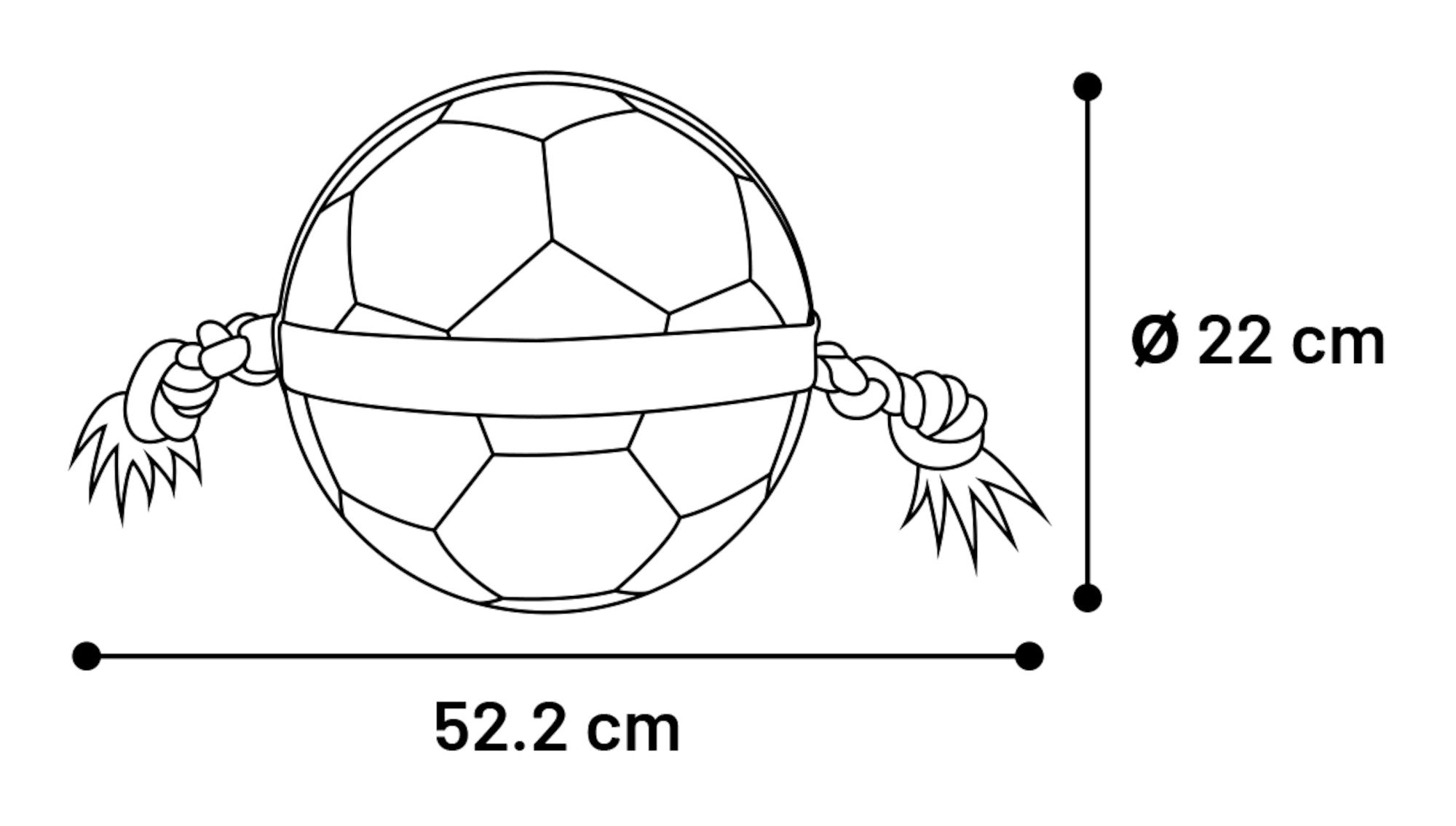 Jouet Matchball Ballon de football avec corde Blanc et Noir 22cm