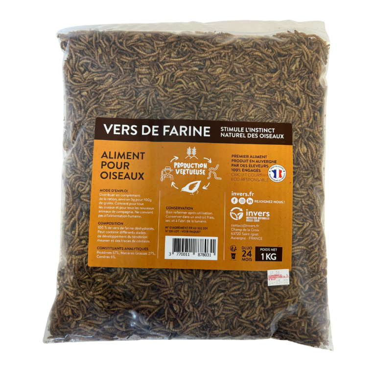 VERS DE FARINE DESHYDRATES 1KG