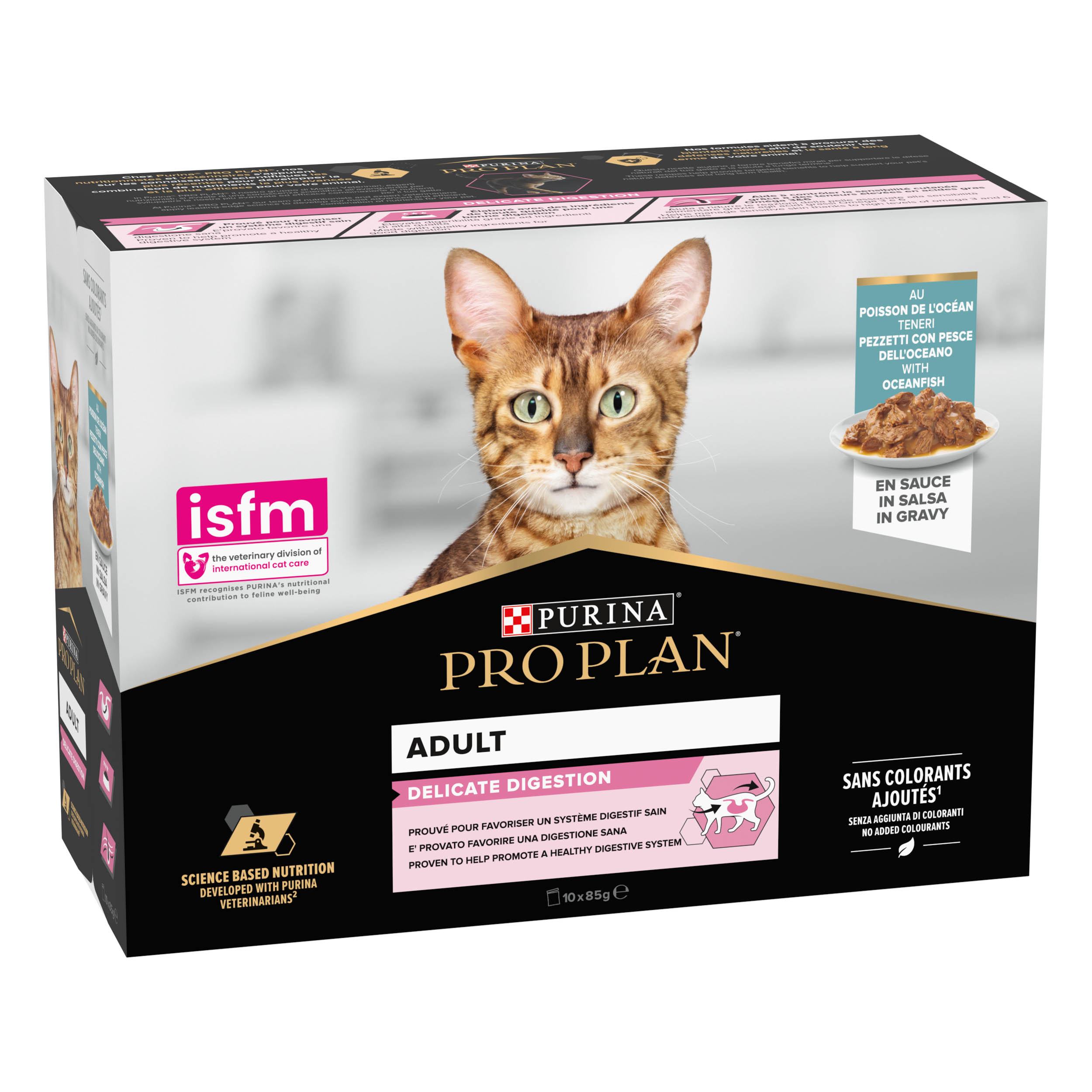 PRO PLAN Adult Delicate Digestion Poisson Océan Sauce 10x85g
